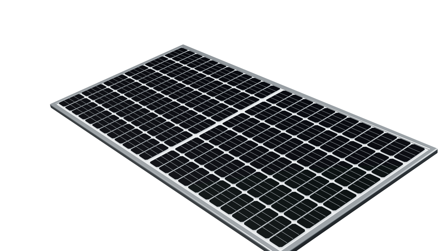 Panel solar negro PEIMAR en perspectiva 3D
