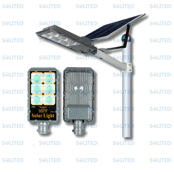 SOLAR LIGHT MODELO M 200W  CON PANEL POLICRISTALINO  INCORPORADO
