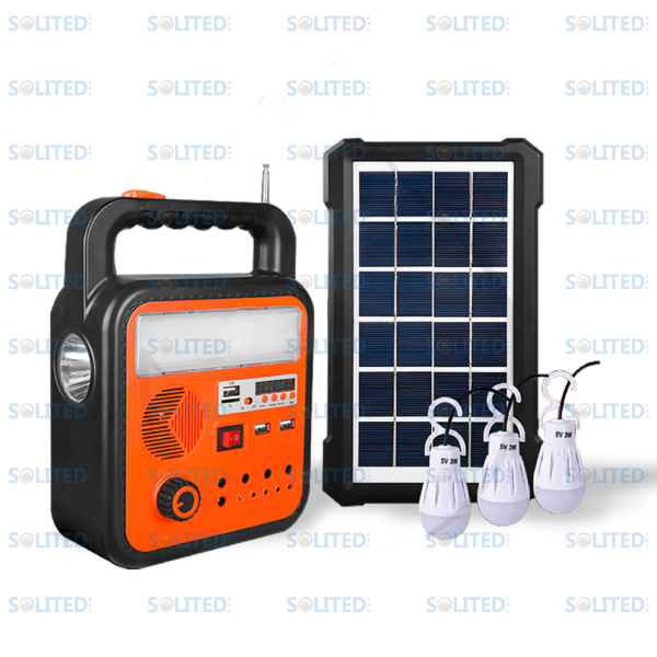 KIT MULTIFUNCIONAL PORTATIL CON BLUETOOH , 3 FOCOS Y BATERIA INTERNA DE 6V 4AH